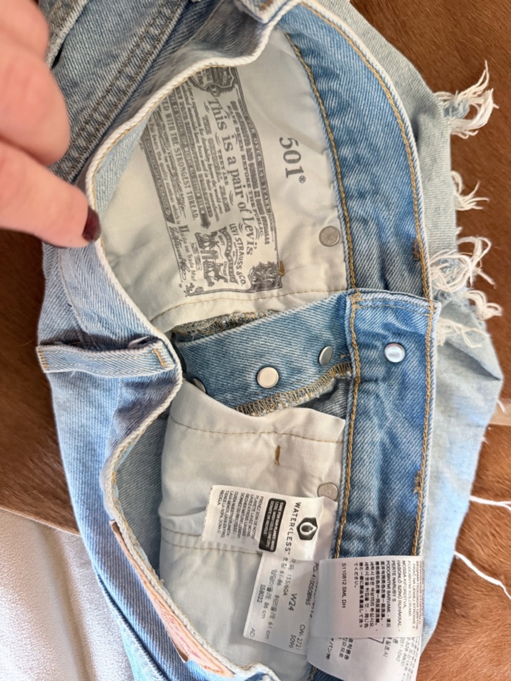 Levi's 501 Light Blue Straight Leg Jeans